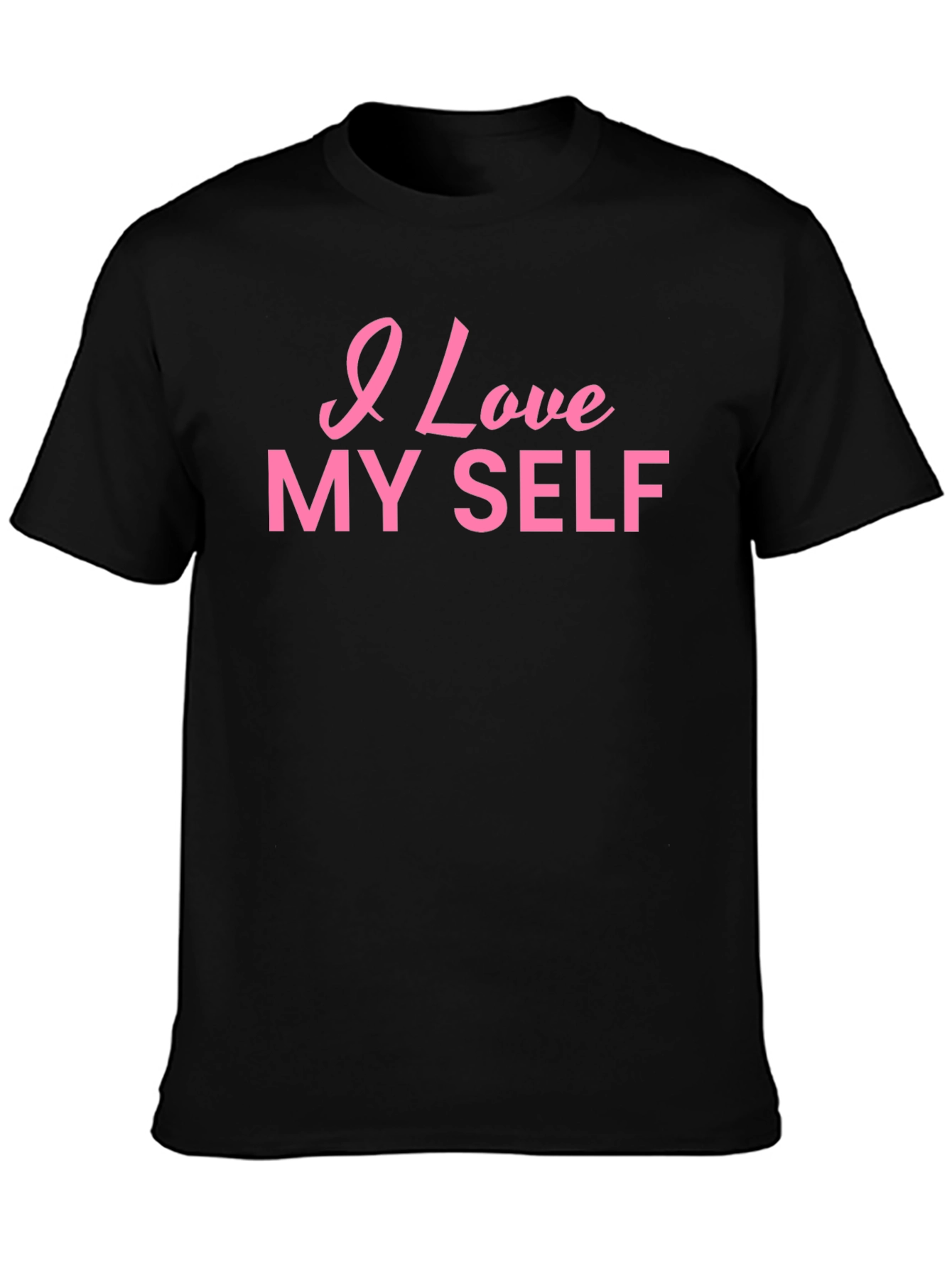 I Love Myself Black Cotton T-Shirt