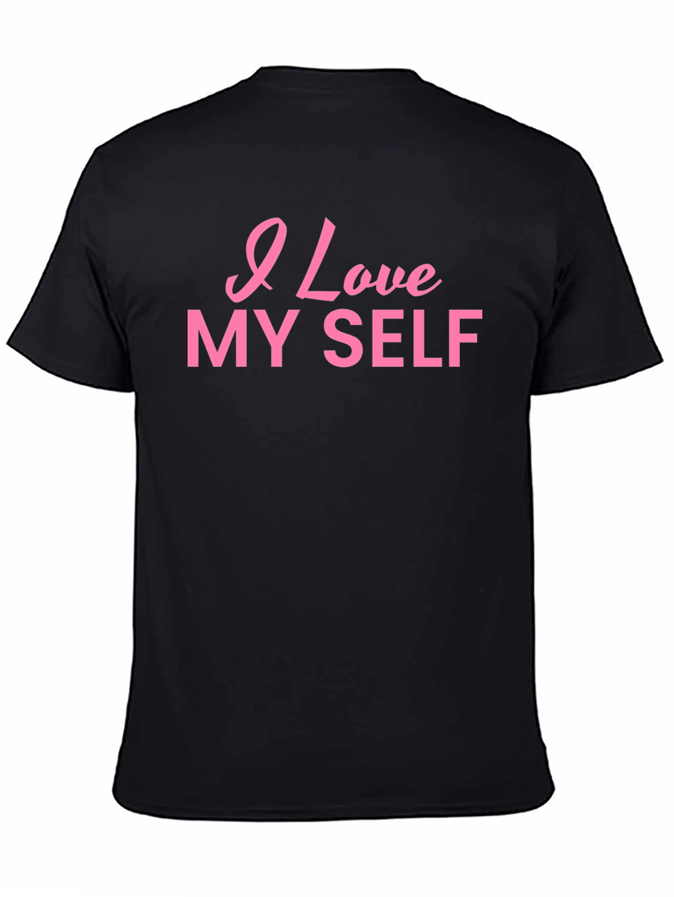 I Love Myself Black Cotton T-Shirt
