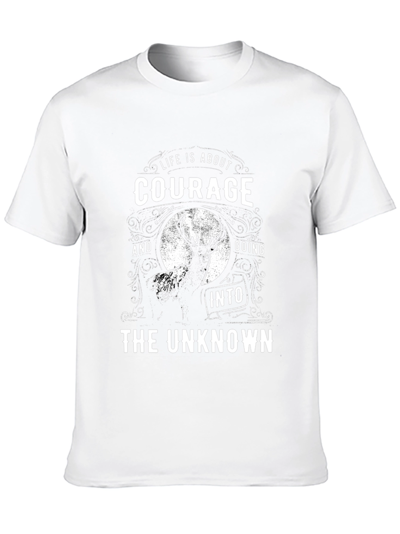 Courage Into The Unknown Black Graphic T-Shirt