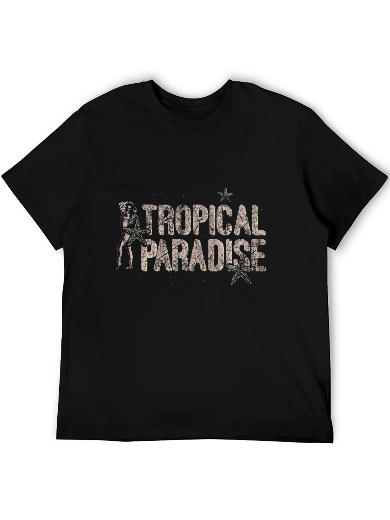 Tropical Paradise Black Graphic Tee