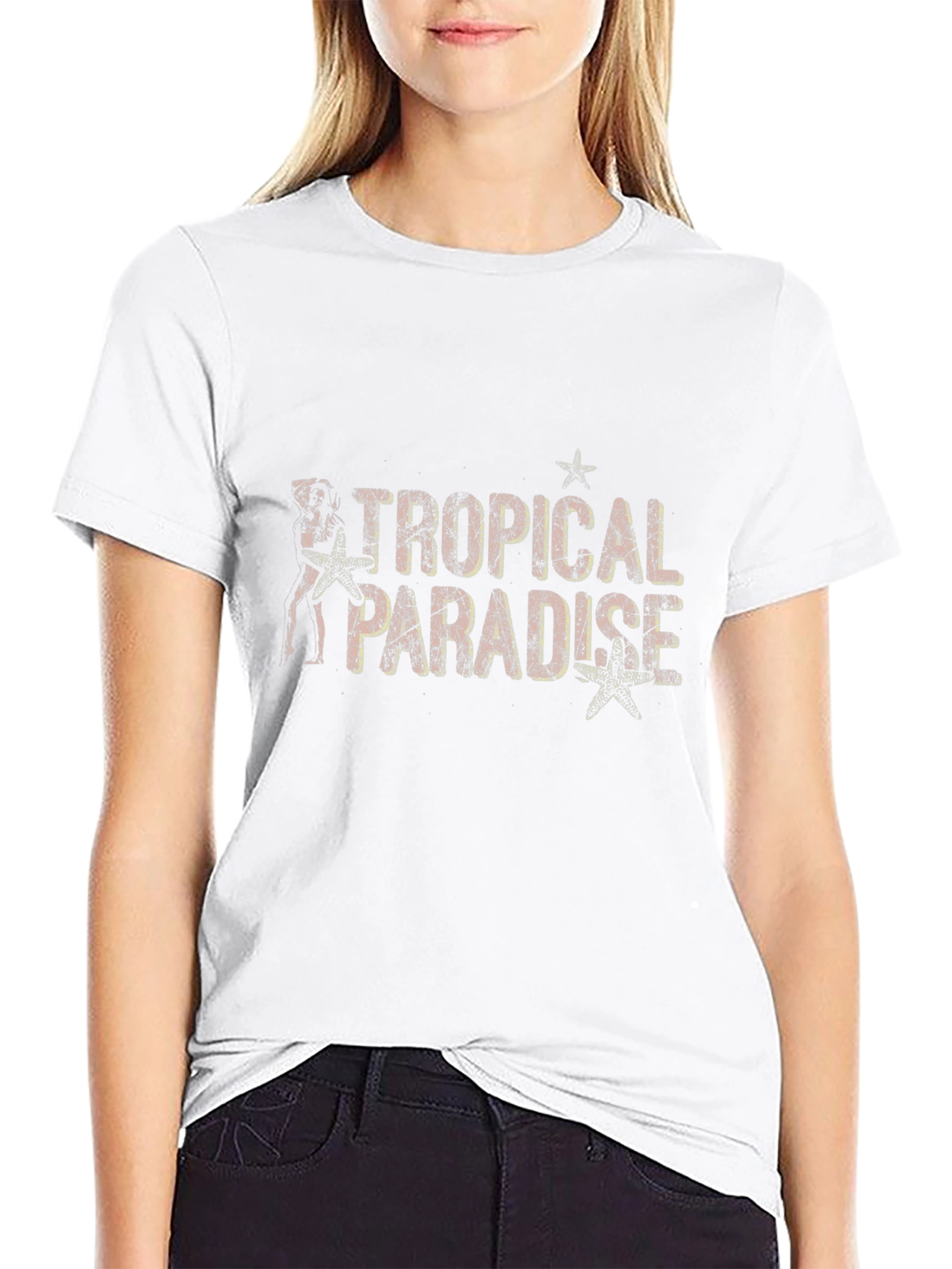 Tropical Paradise Black Graphic Tee