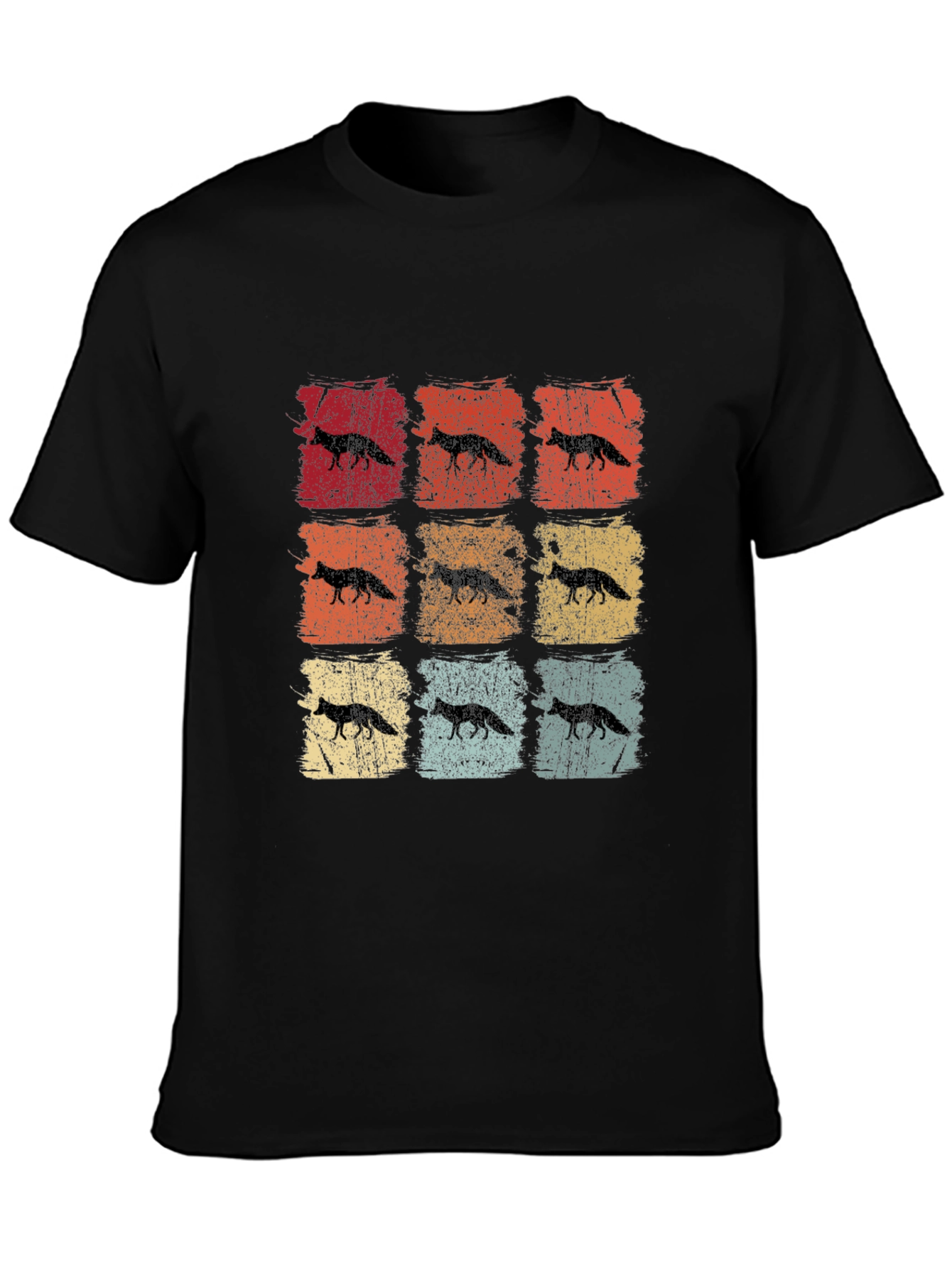 Retro Fox Graphic Tee - Distressed Design