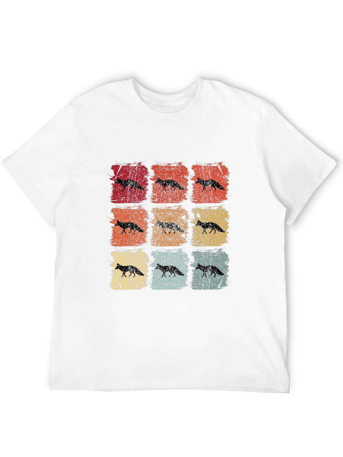 Retro Fox Graphic Tee - Distressed Design