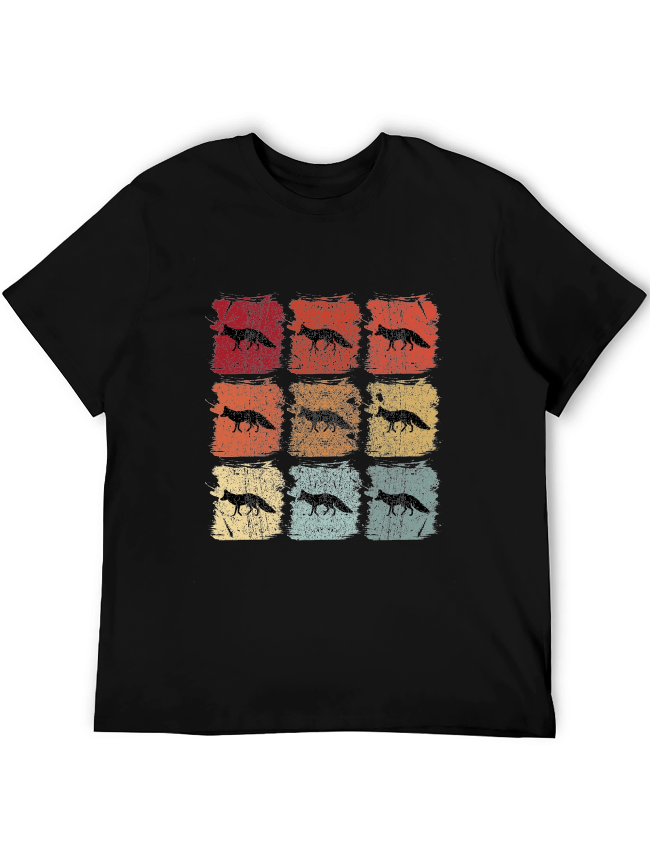 Retro Fox Graphic Tee - Distressed Design