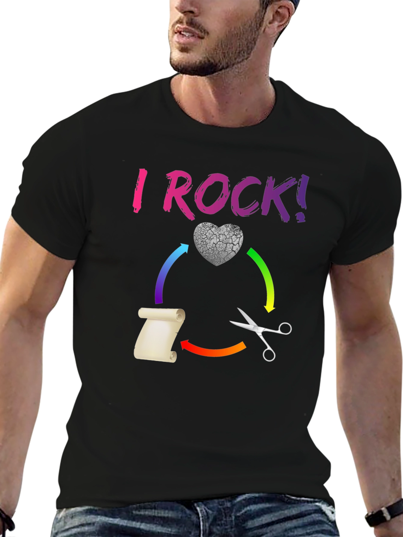 I ROCK! Rock Paper Scissors Novelty T-Shirt