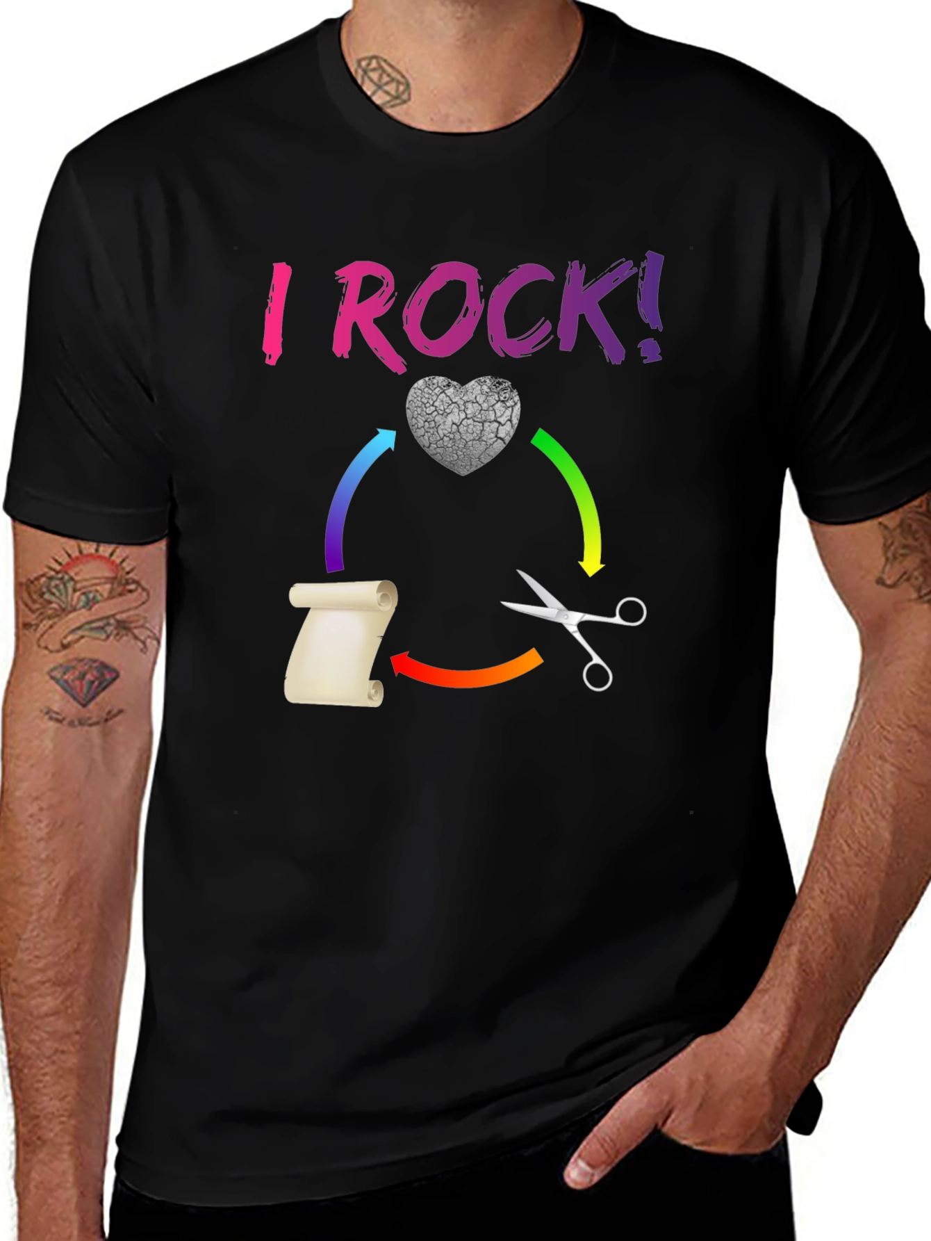 I ROCK! Rock Paper Scissors Novelty T-Shirt