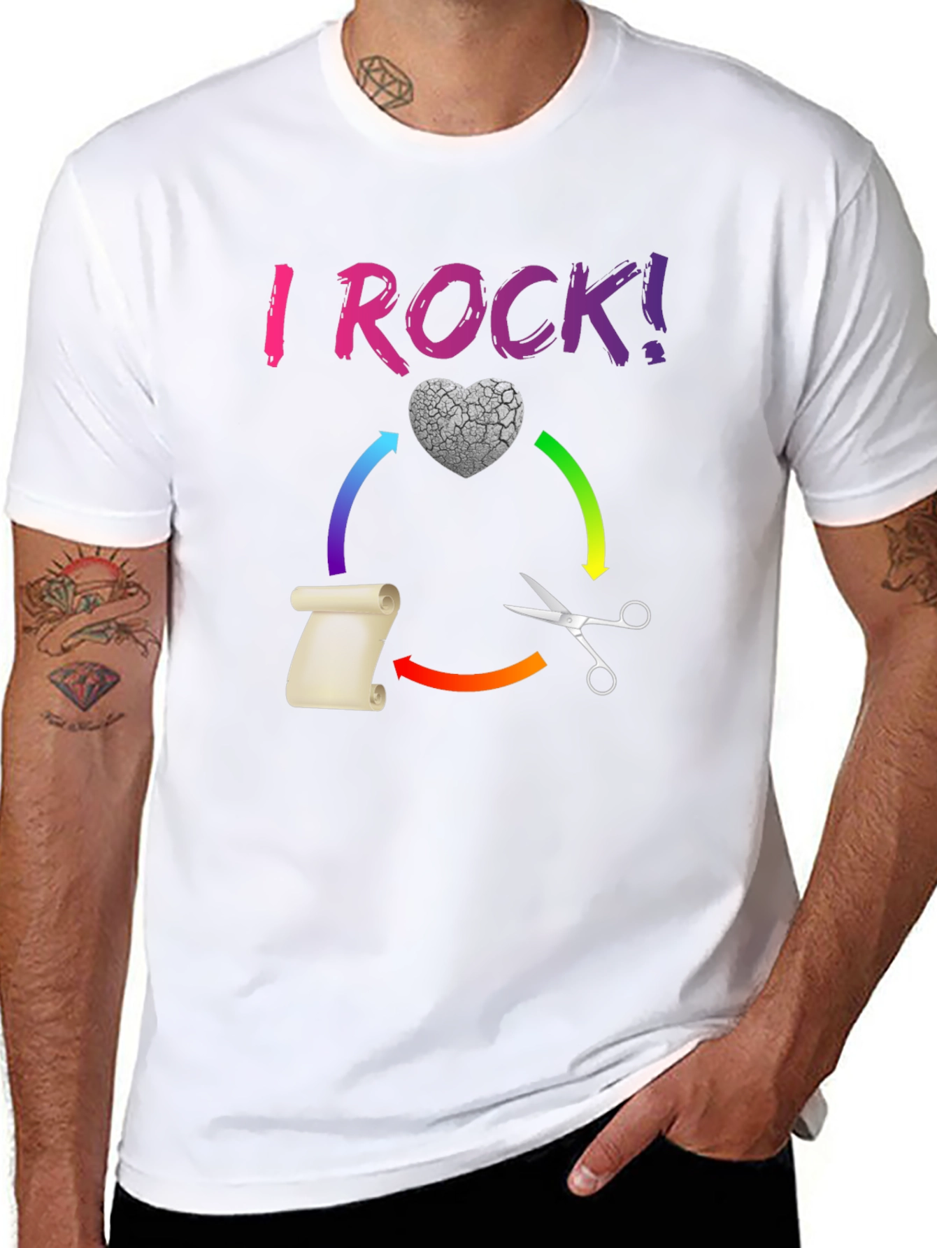 I ROCK! Rock Paper Scissors Novelty T-Shirt