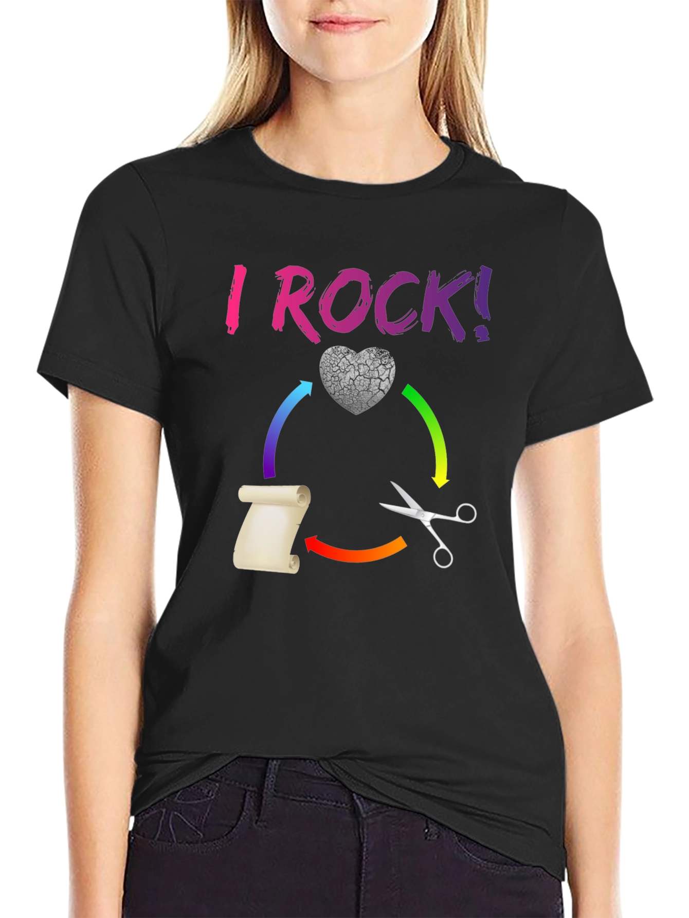I ROCK! Rock Paper Scissors Novelty T-Shirt