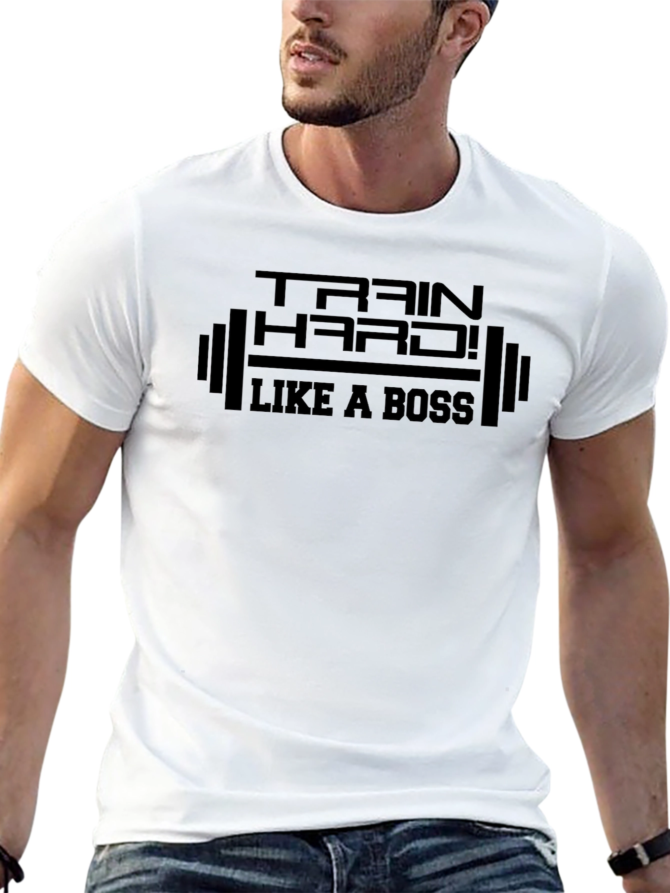 Train Hard Like a Boss Black T-Shirt