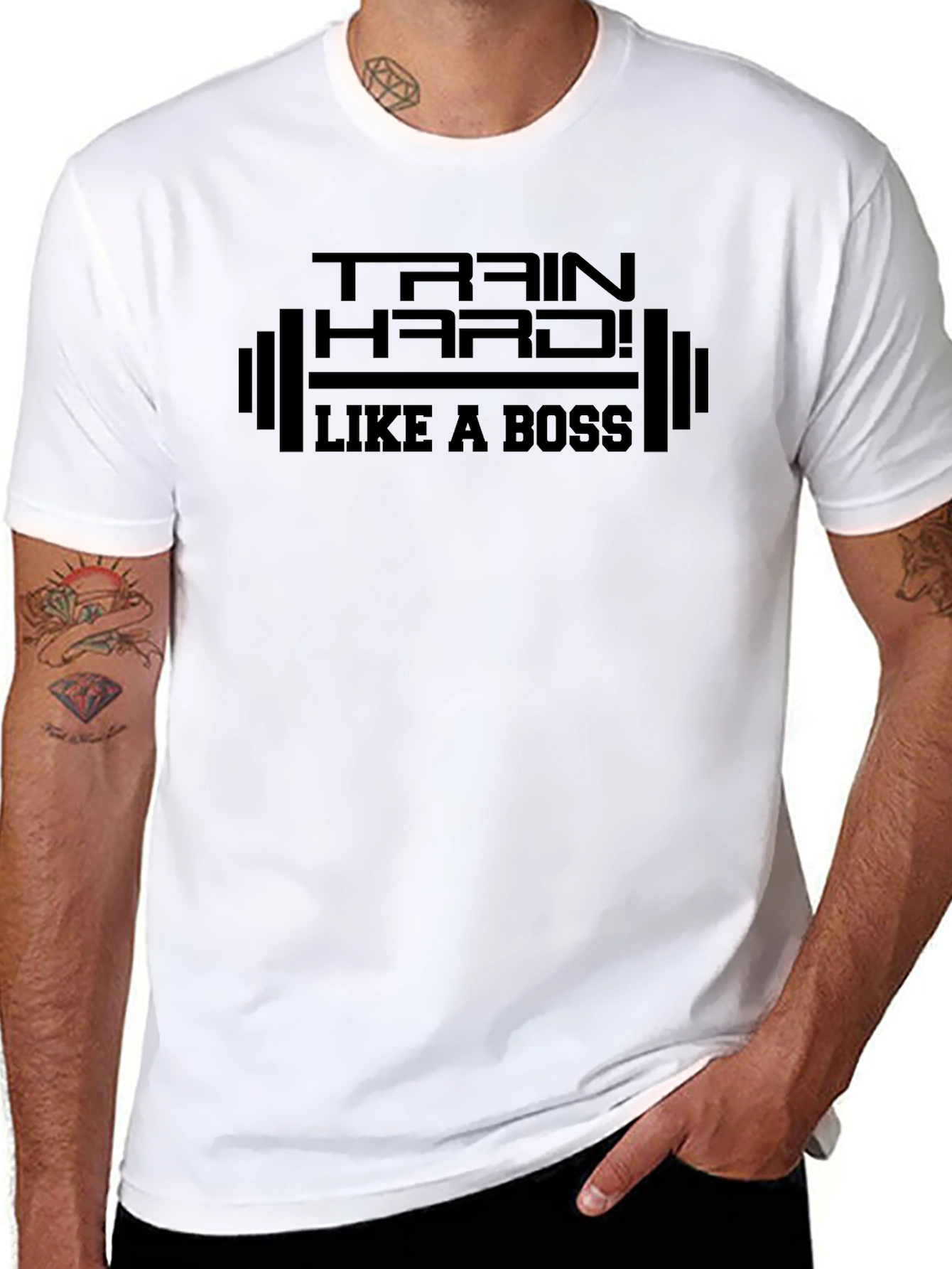 Train Hard Like a Boss Black T-Shirt
