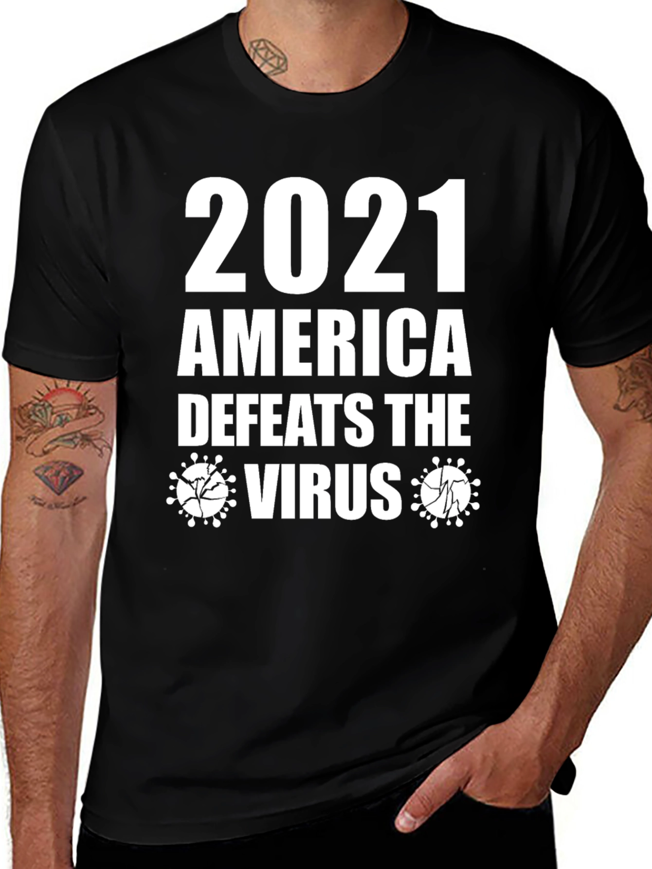 2021 America Defeats Virus Graphic T-Shirt