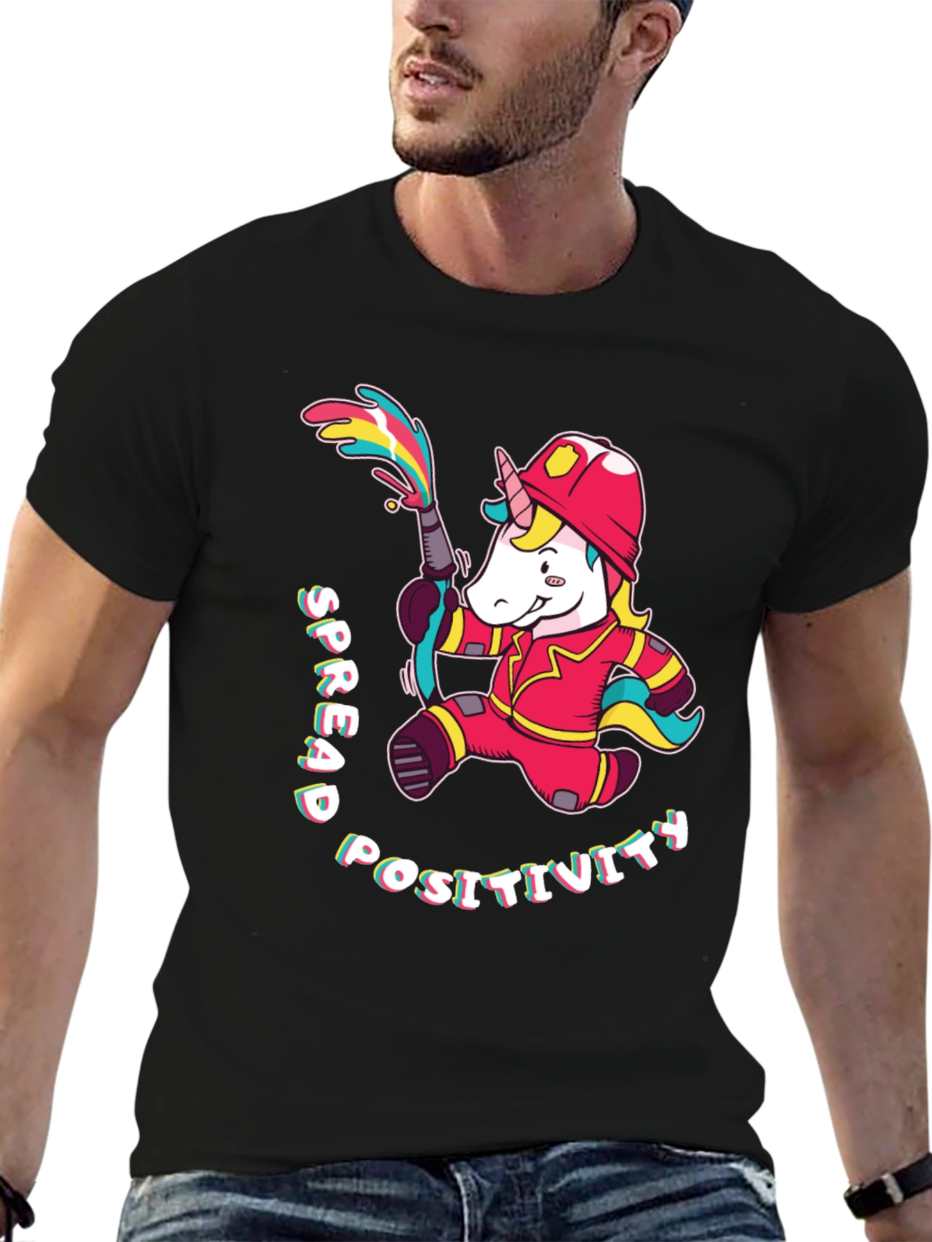 Unicorn Firefighter T-Shirt - Spread Positivity