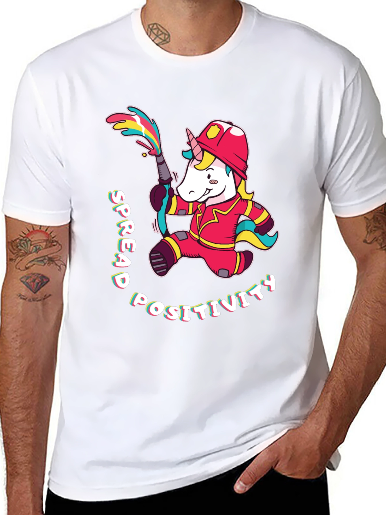 Unicorn Firefighter T-Shirt - Spread Positivity