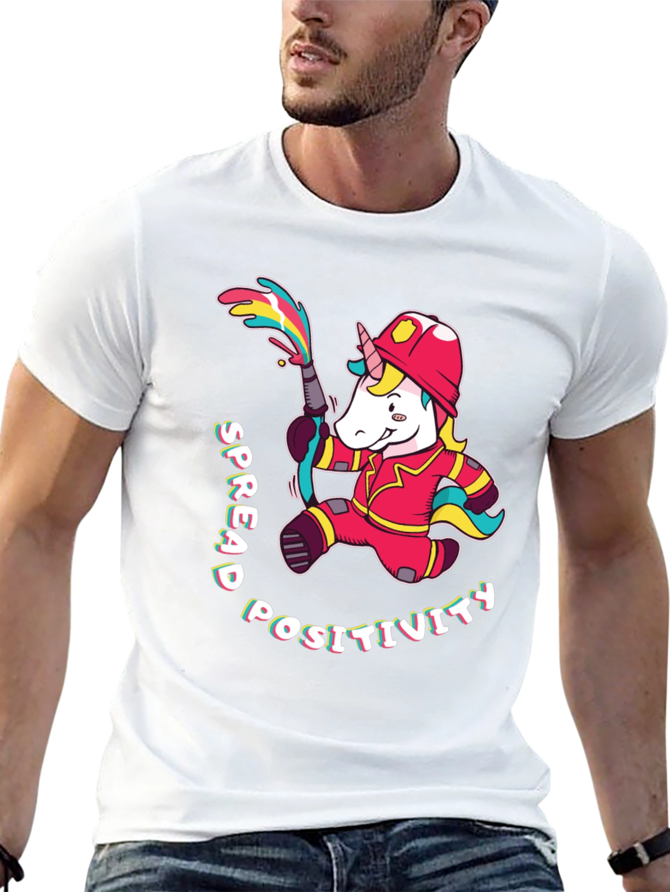 Unicorn Firefighter T-Shirt - Spread Positivity