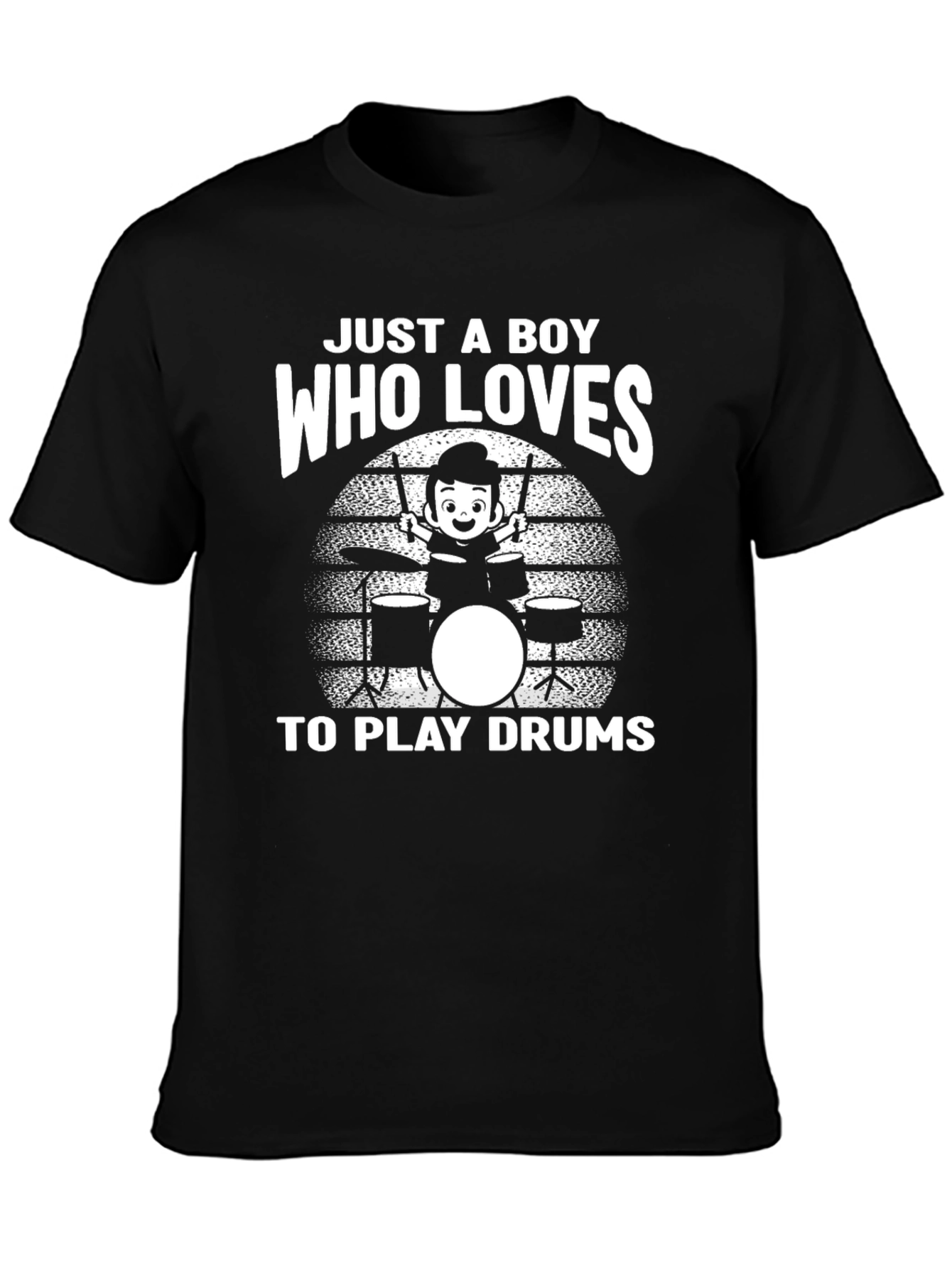 Boy Who Loves Drums T-Shirt - Musician Gift