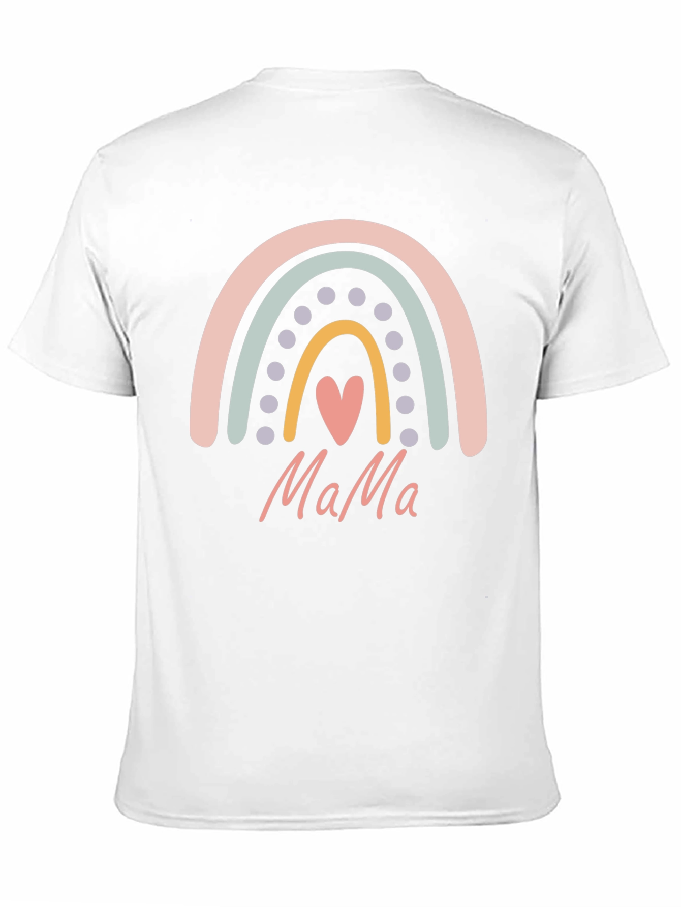 Mama Rainbow Heart Graphic T-Shirt - Black
