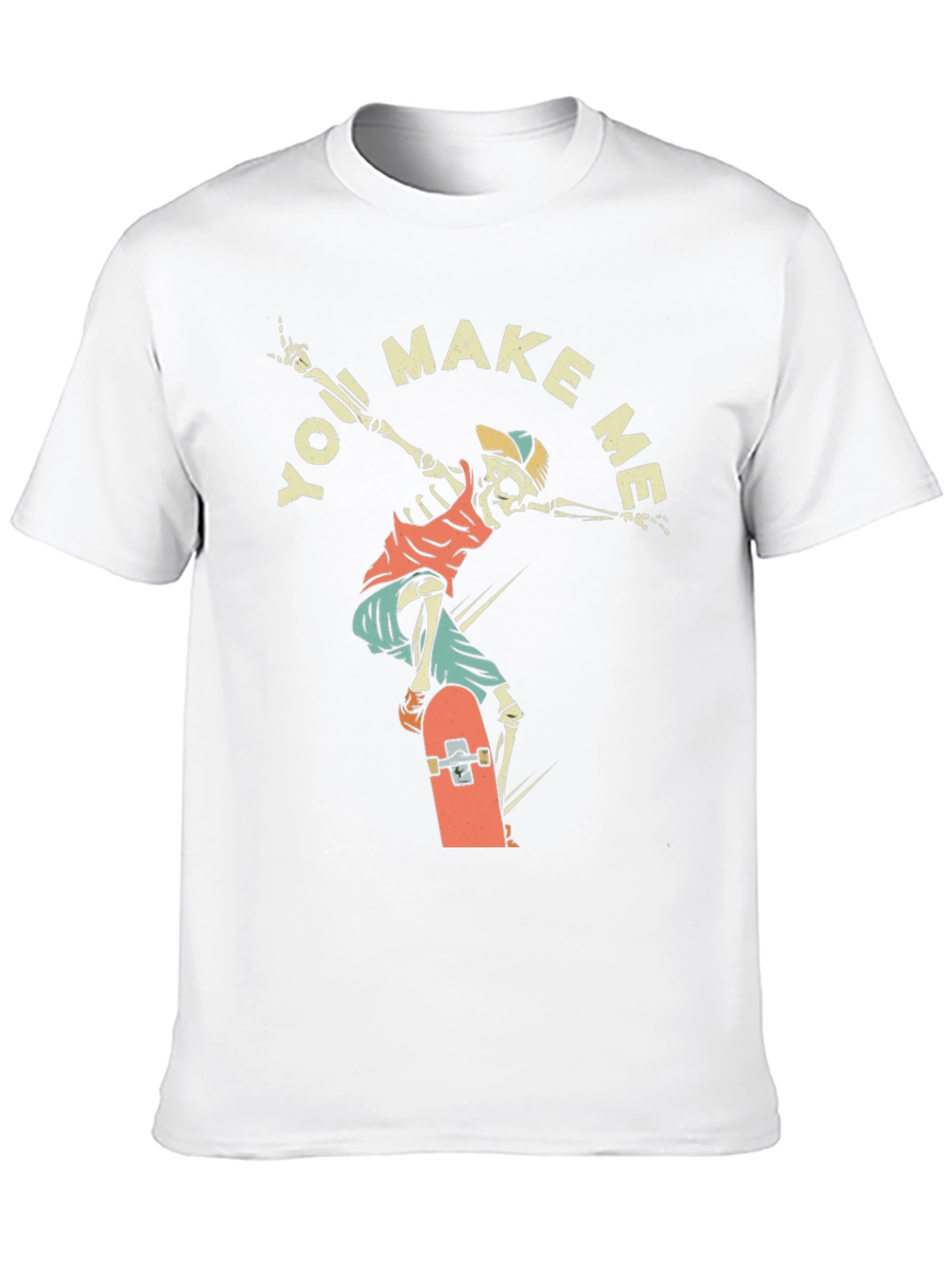 Skateboarding Skeleton Graphic T-Shirt