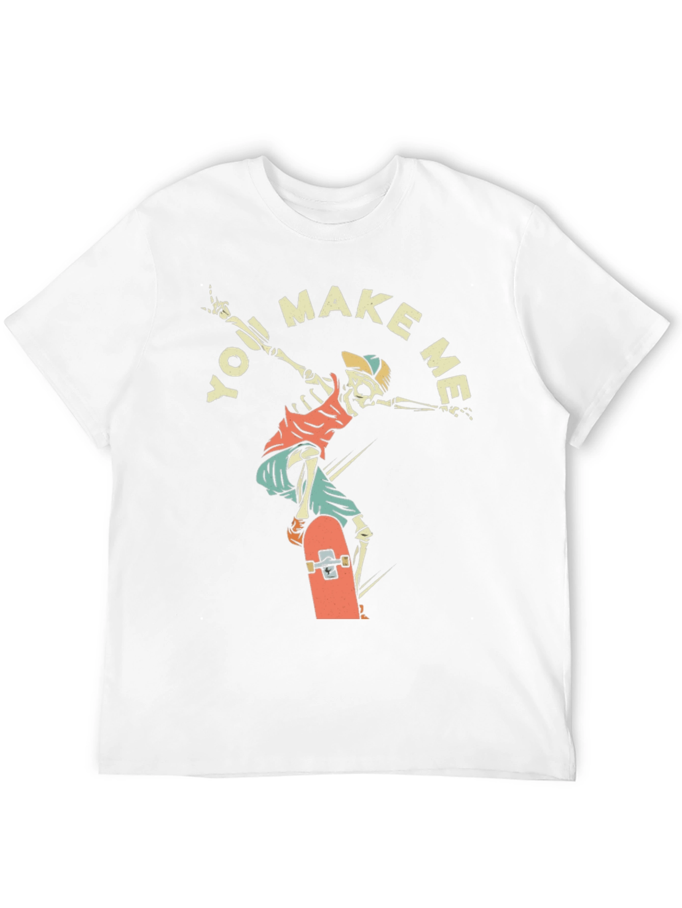 Skateboarding Skeleton Graphic T-Shirt