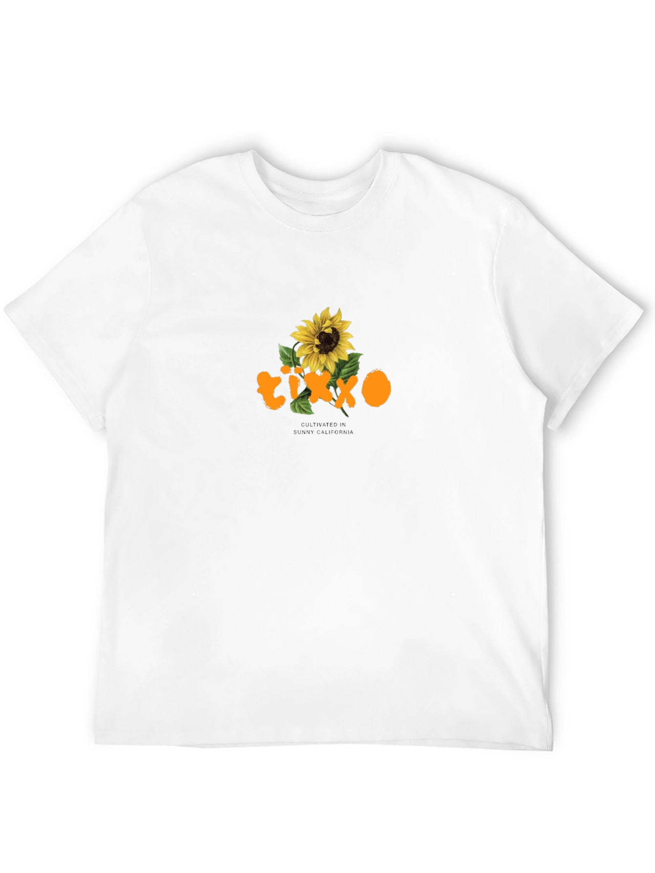 Black T-Shirt with Sunflower Graphic