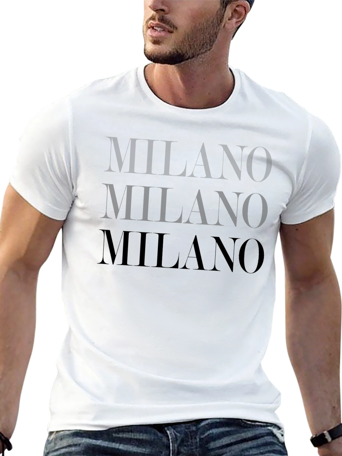 Mens Black Milano Graphic Tee
