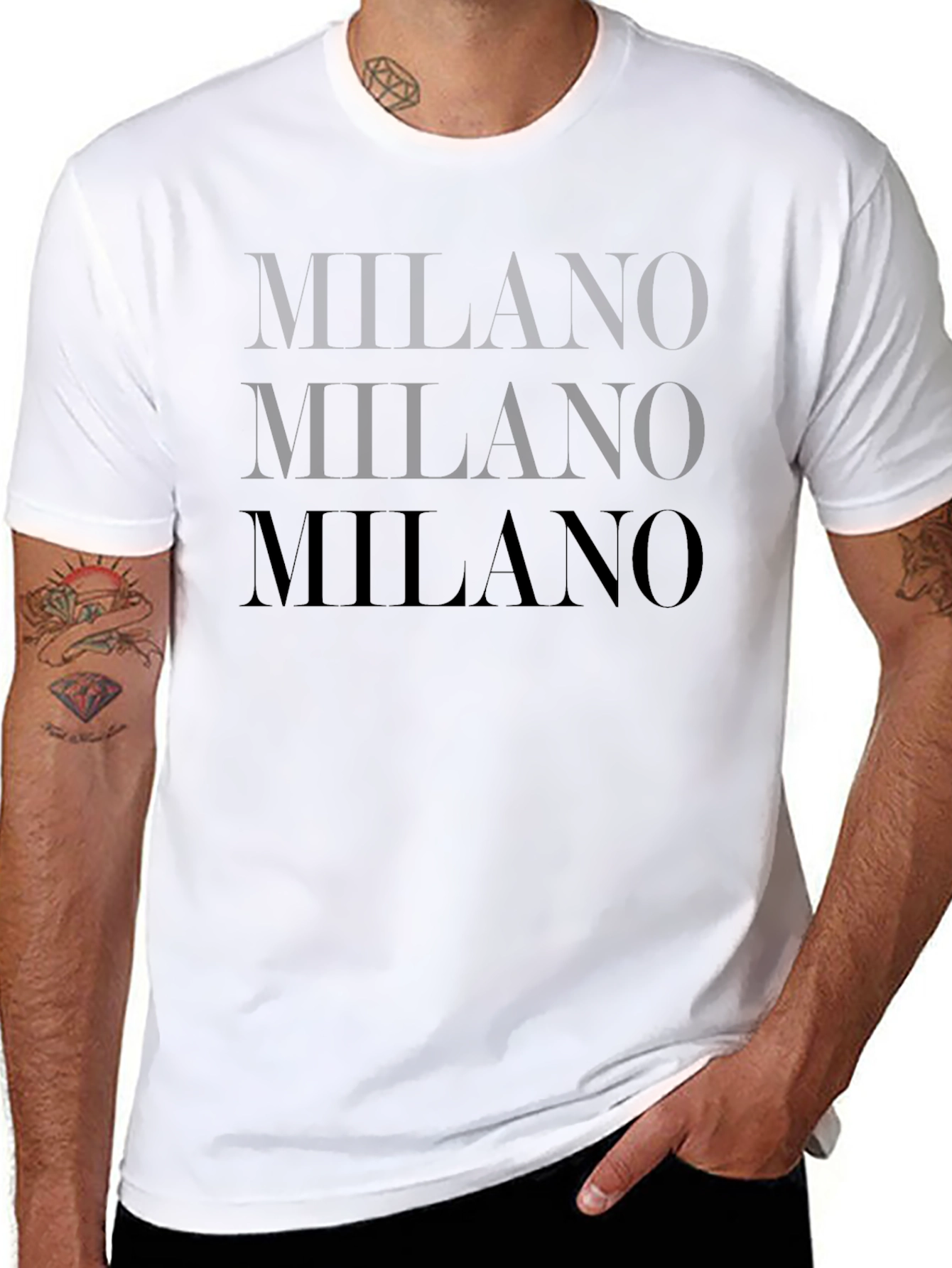 Mens Black Milano Graphic Tee