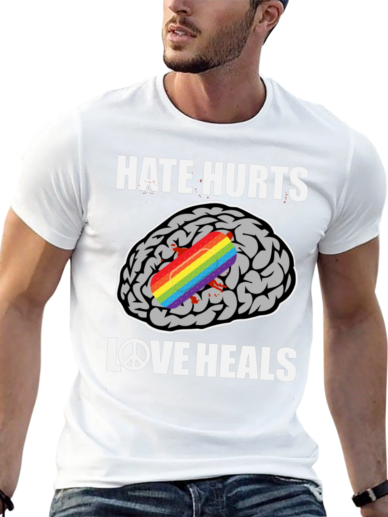 Hate Hurts Love Heals Graphic T-Shirt