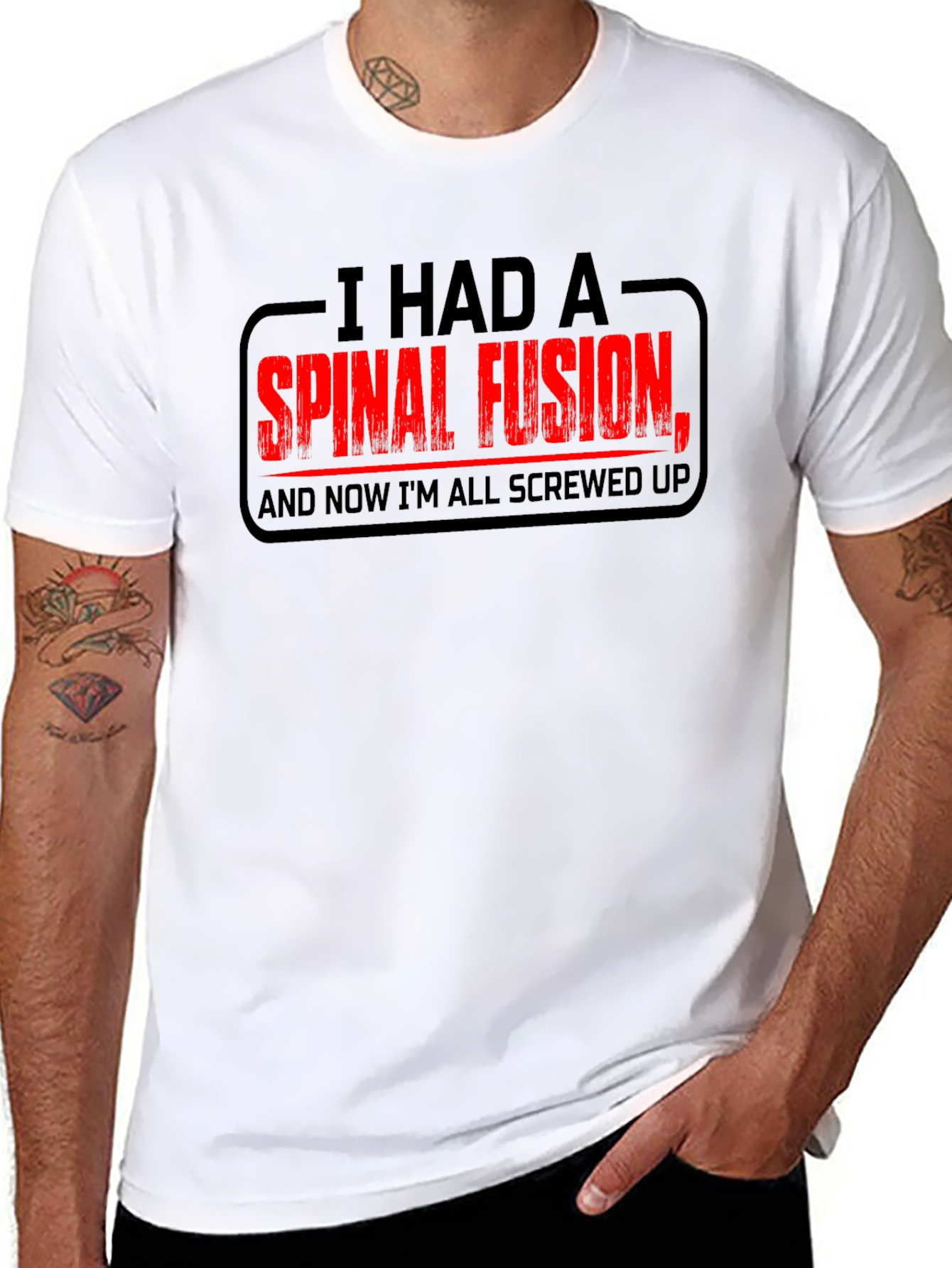 Spinal Fusion Graphic T-Shirt - Funny Recovery Tee