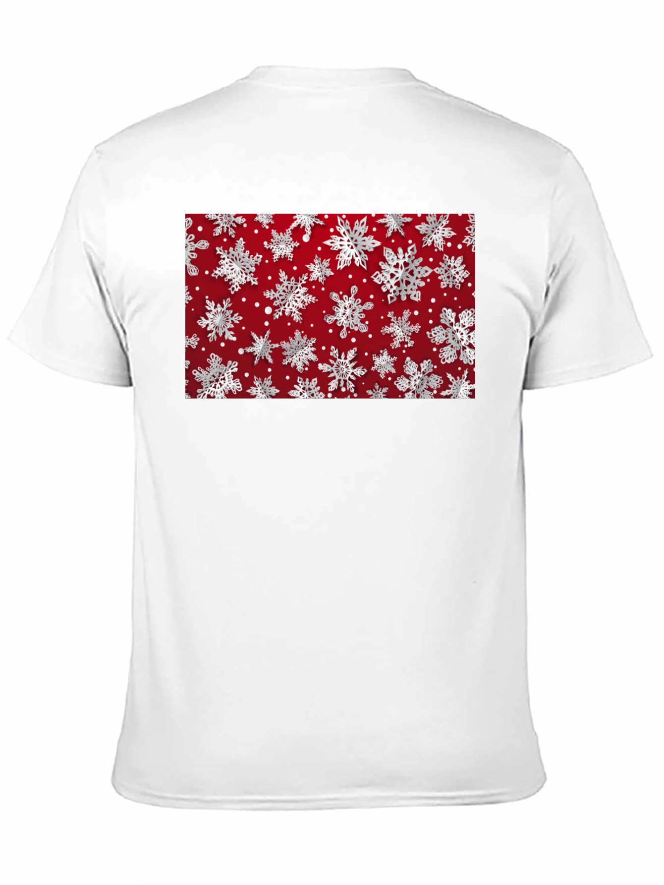 Festive Snowflake Pattern Black T-Shirt