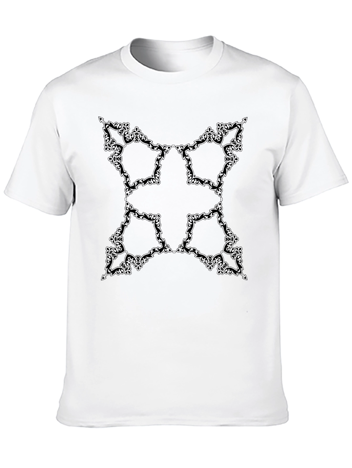 Elegant Black Tee with Ornate Pattern
