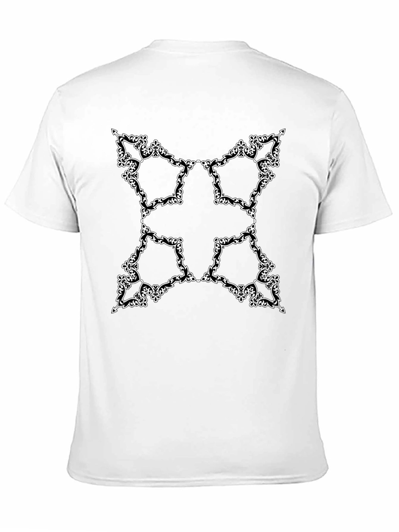 Elegant Black Tee with Ornate Pattern