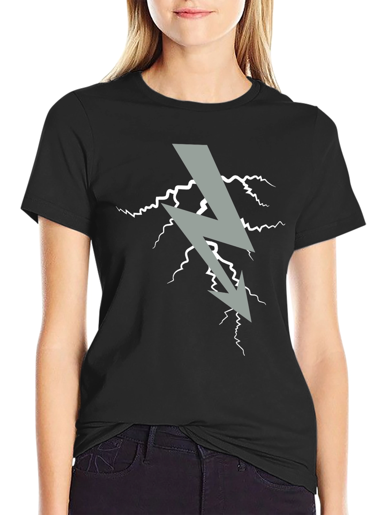 Electric Bolt Graphic T-Shirt - Black