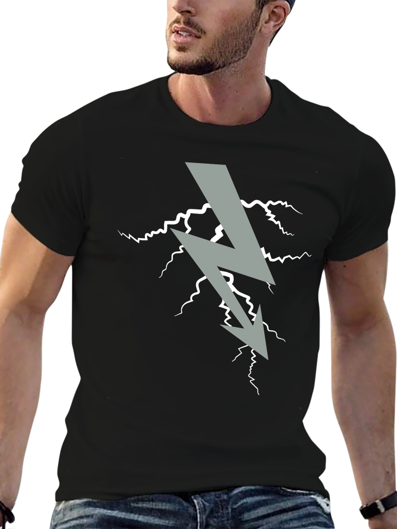 Electric Bolt Graphic T-Shirt - Black