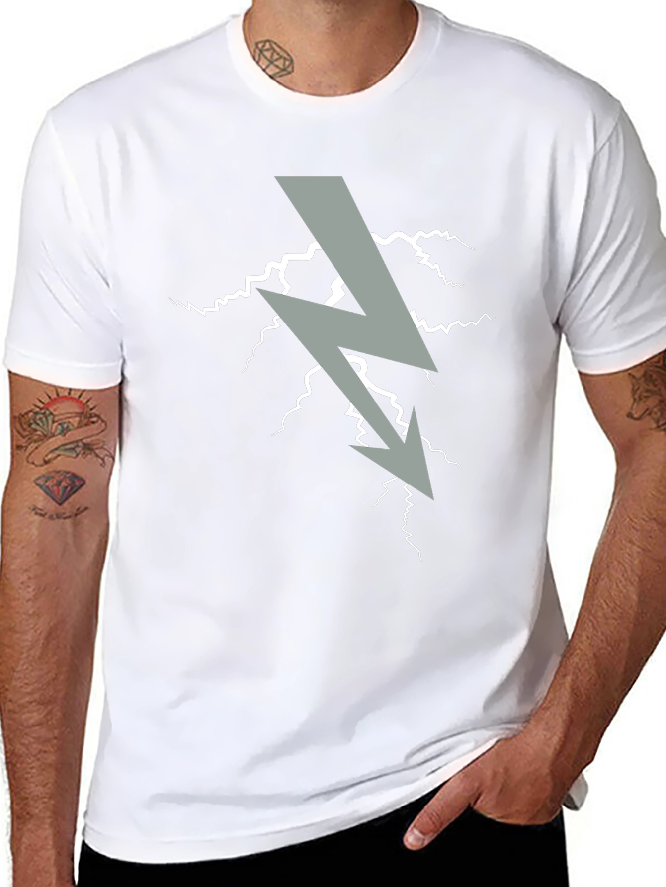 Electric Bolt Graphic T-Shirt - Black