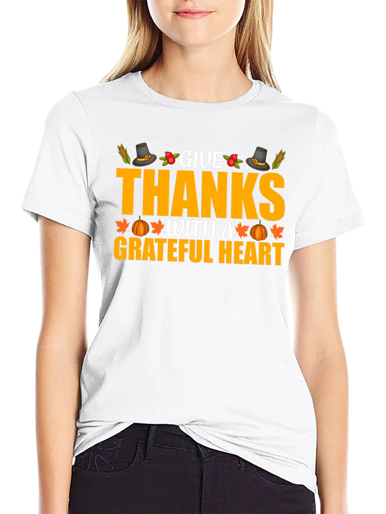 Give Thanks Grateful Heart Graphic T-Shirt