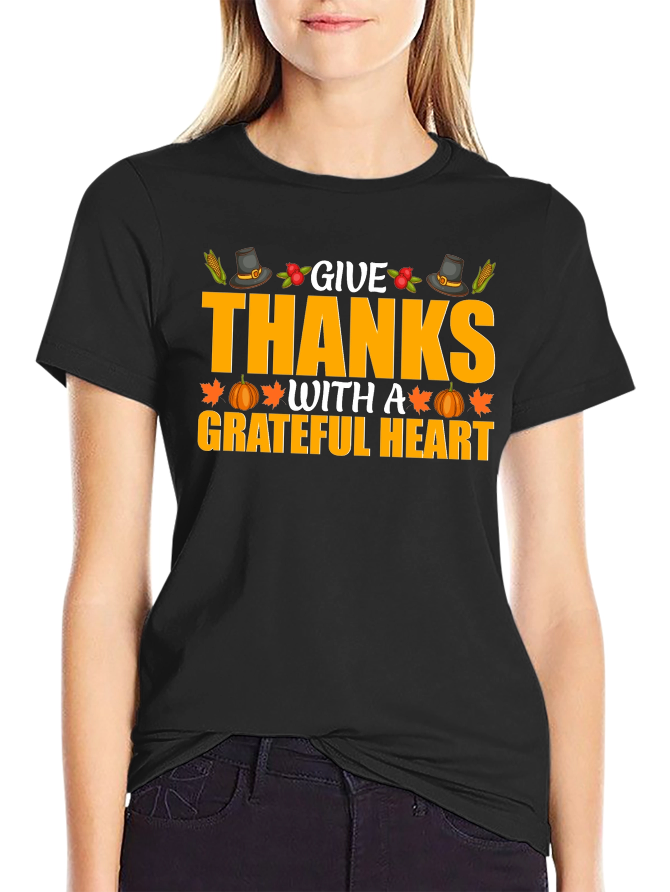 Give Thanks Grateful Heart Graphic T-Shirt