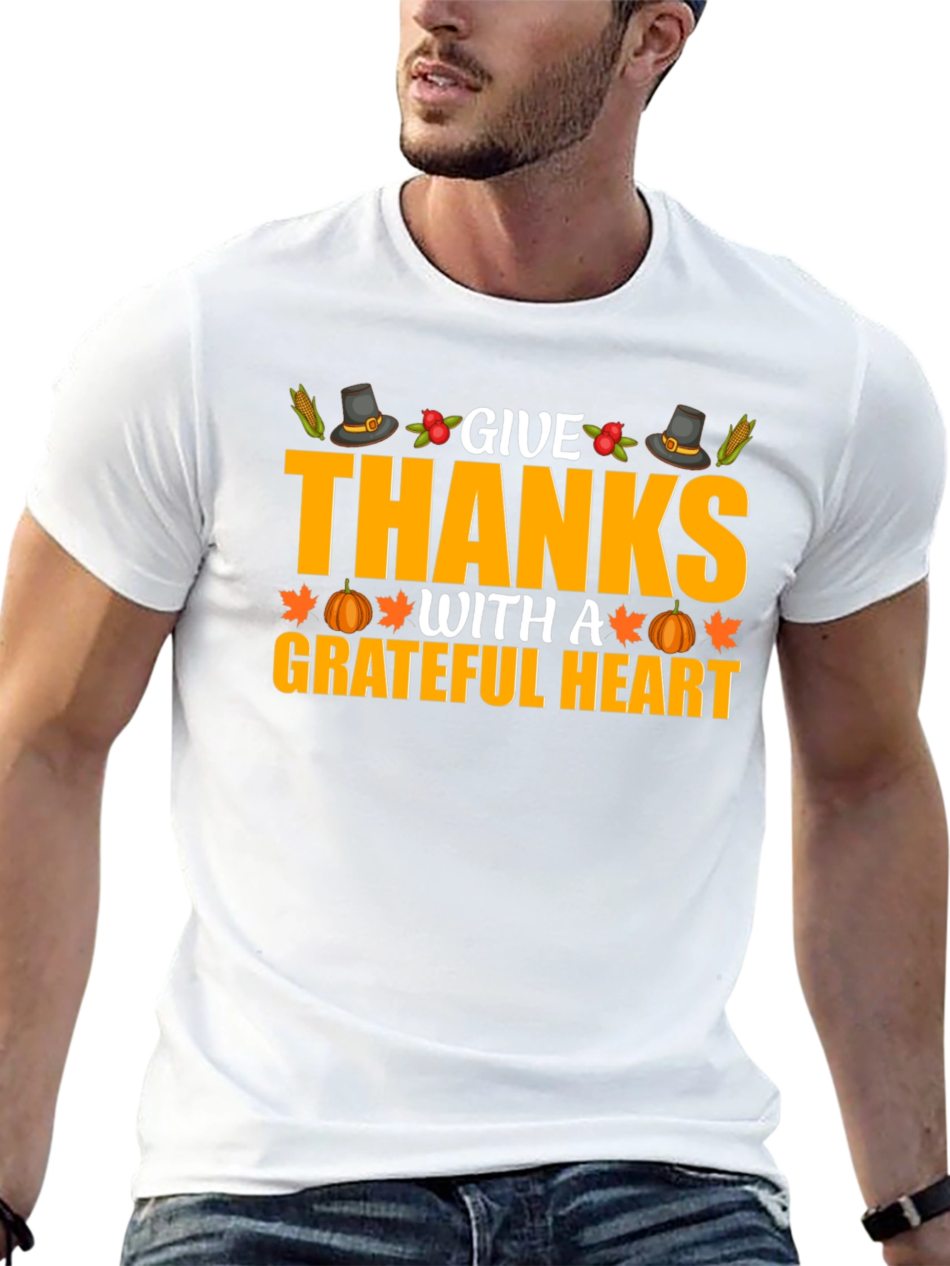 Give Thanks Grateful Heart Graphic T-Shirt
