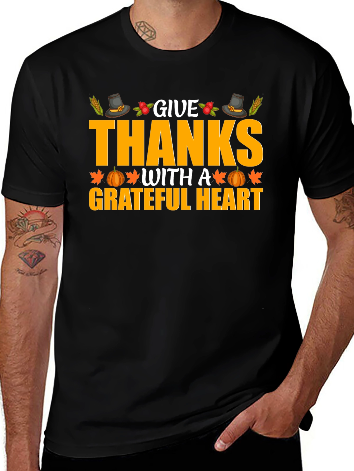 Give Thanks Grateful Heart Graphic T-Shirt