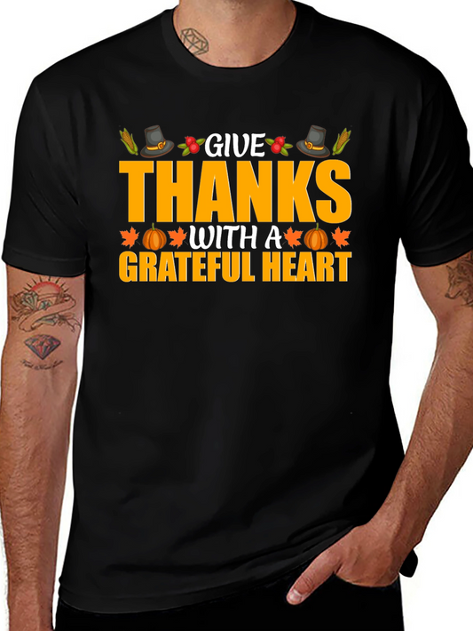 Give Thanks Grateful Heart Graphic T-Shirt
