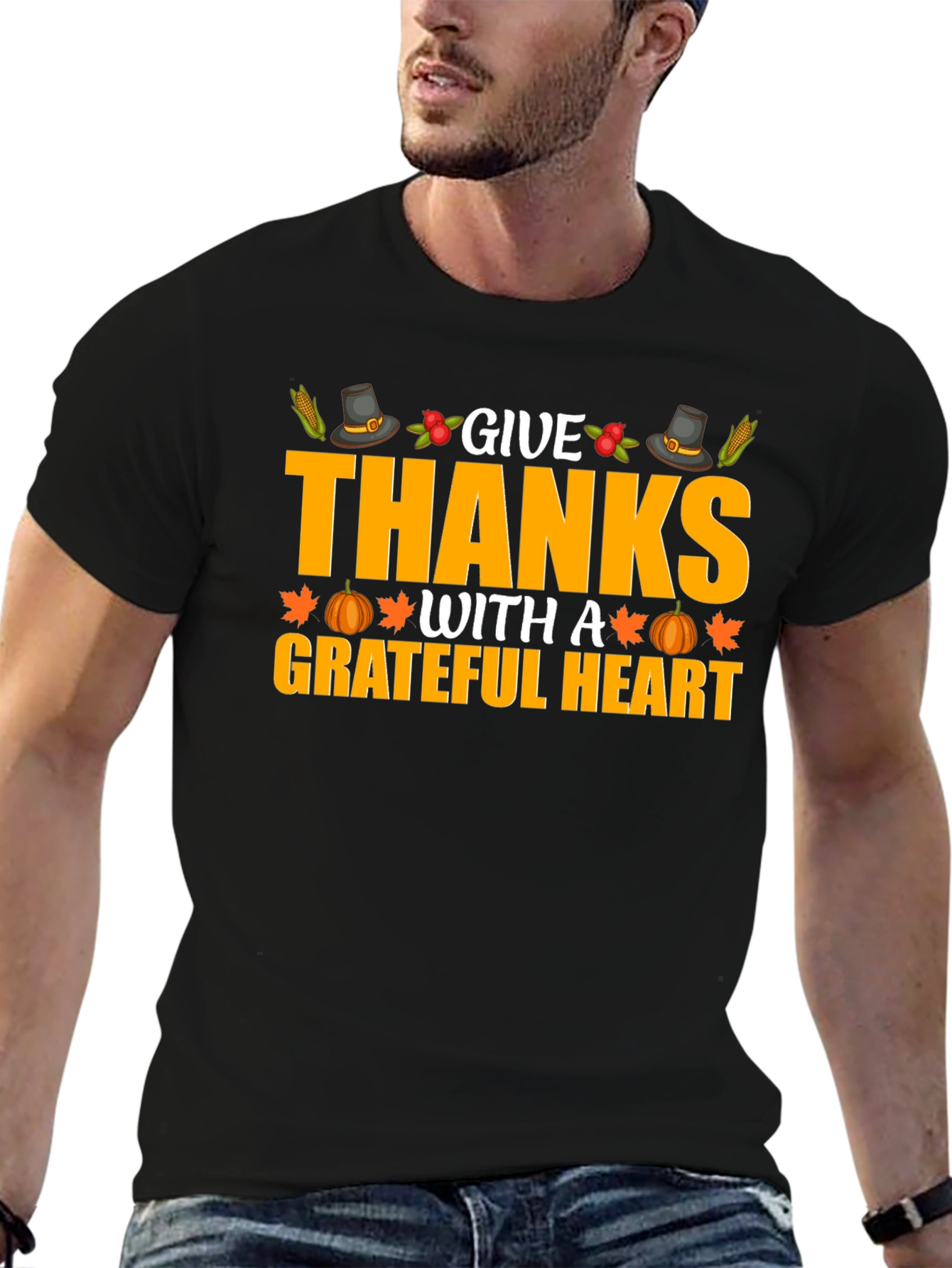 Give Thanks Grateful Heart Graphic T-Shirt