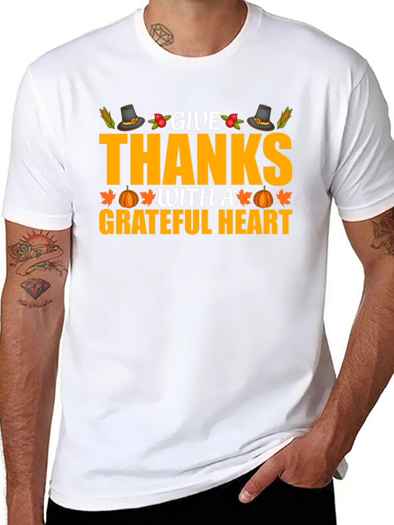 Give Thanks Grateful Heart Graphic T-Shirt