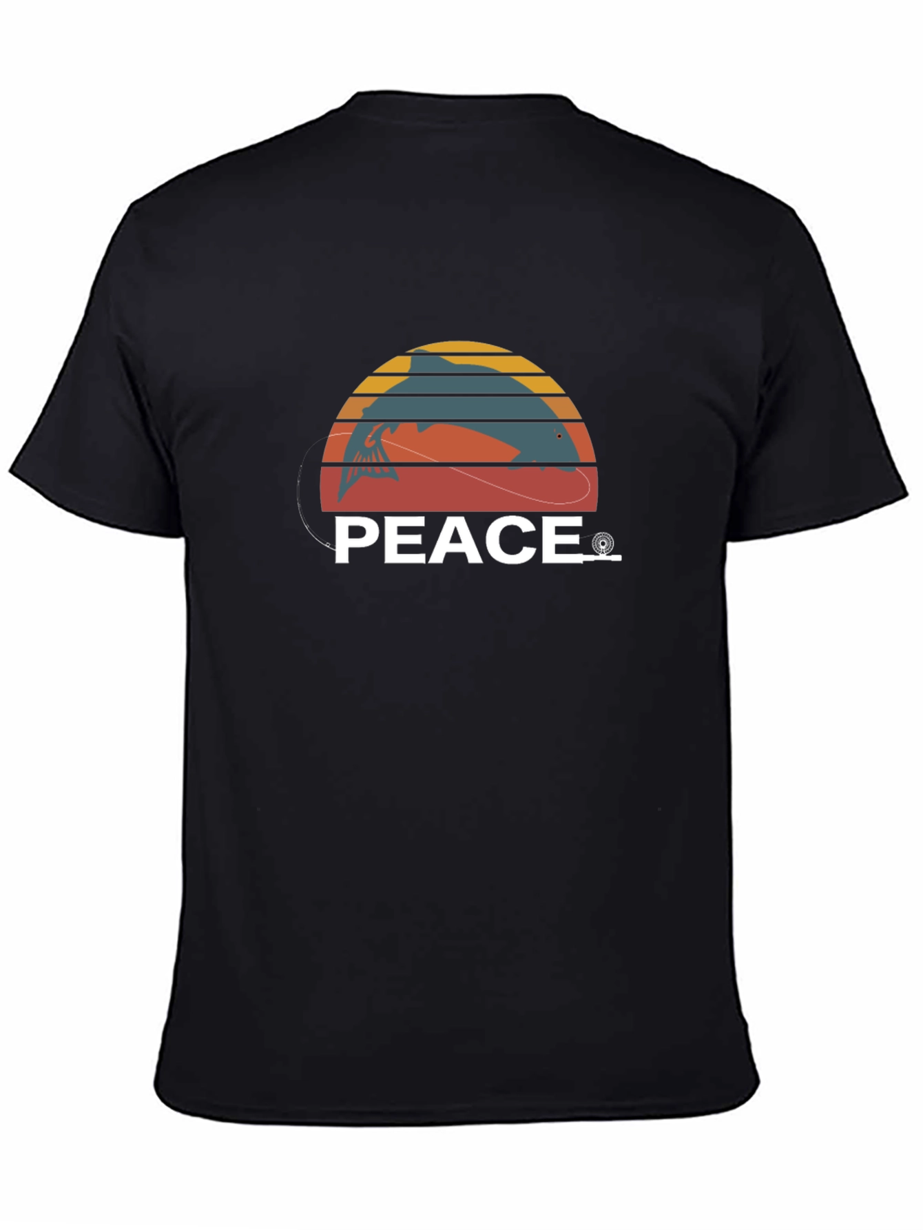Peace Fishing Graphic Tee - Black