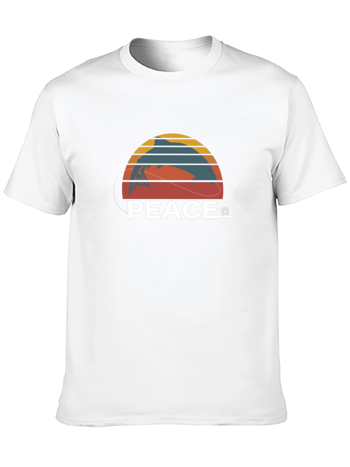 Peace Fishing Graphic Tee - Black