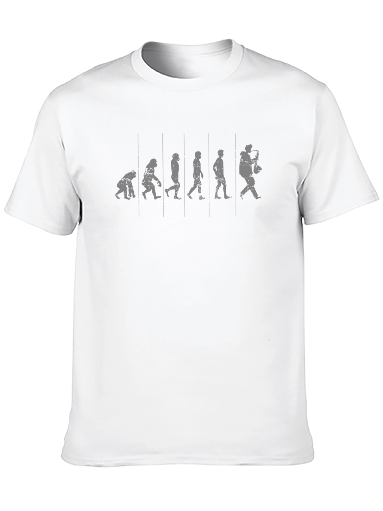 Evolution of Saxophone Player Black Graphic T-Shirt