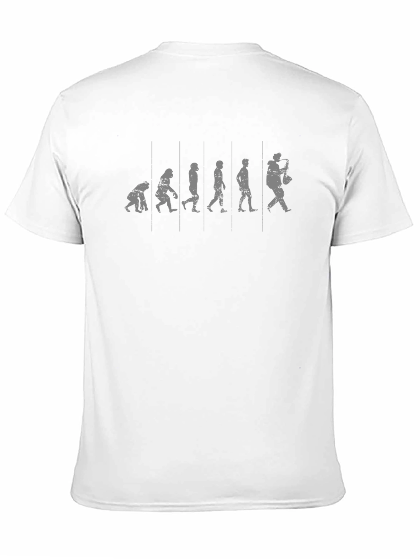 Evolution of Saxophone Player Black Graphic T-Shirt