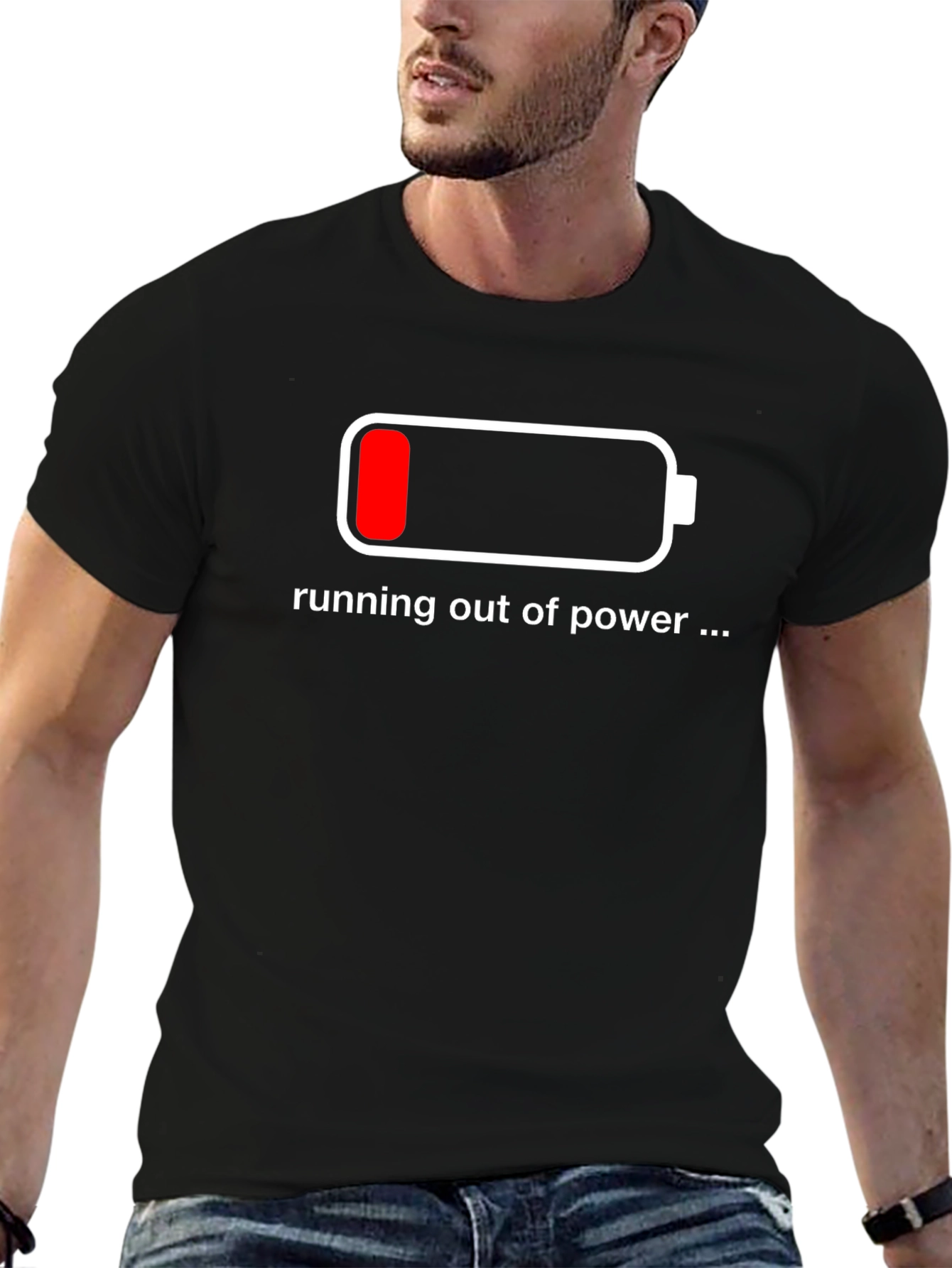 Running Out of Power T-Shirt - Low Battery Design