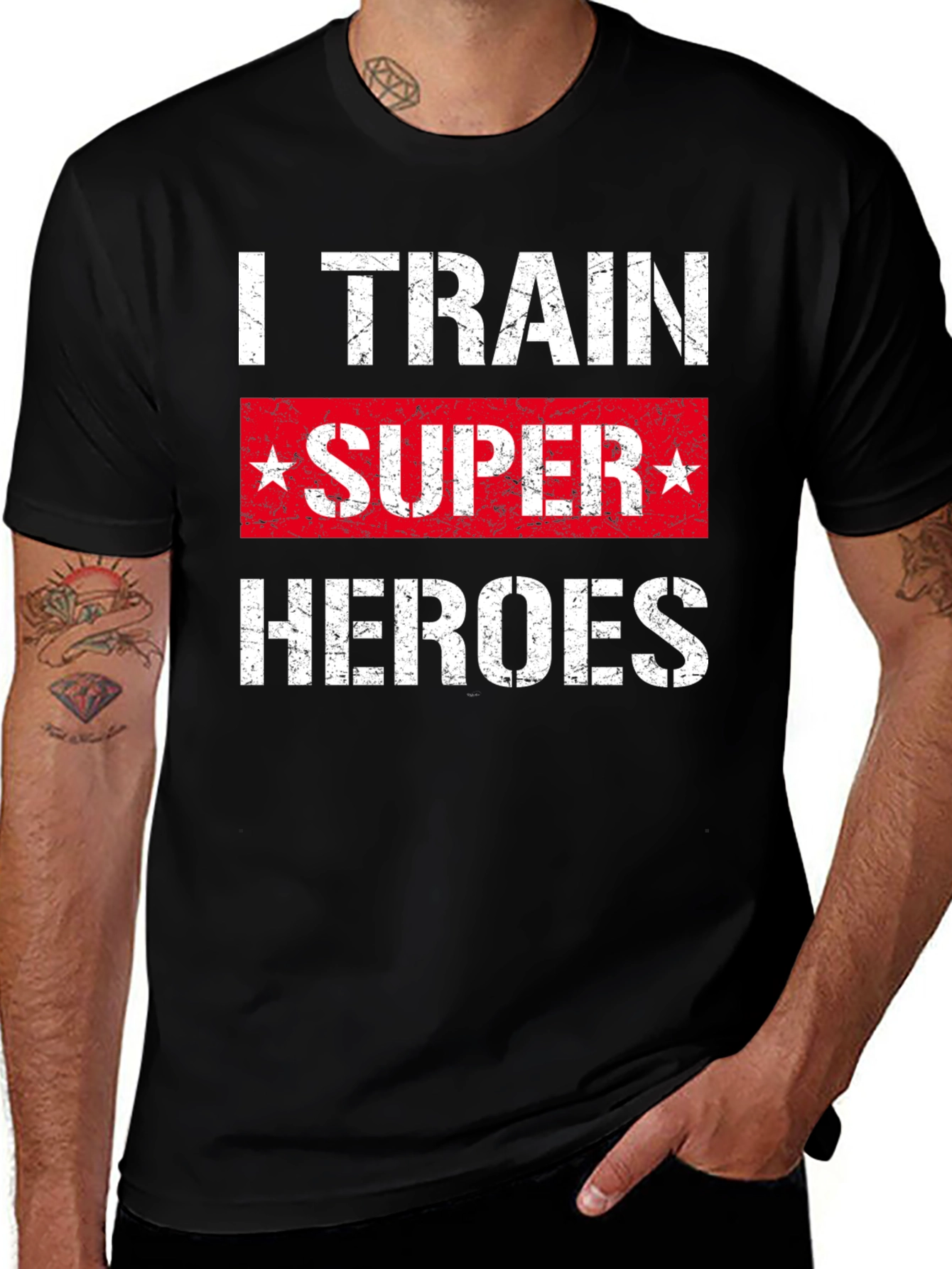 I Train Super Heroes T-Shirt - Black