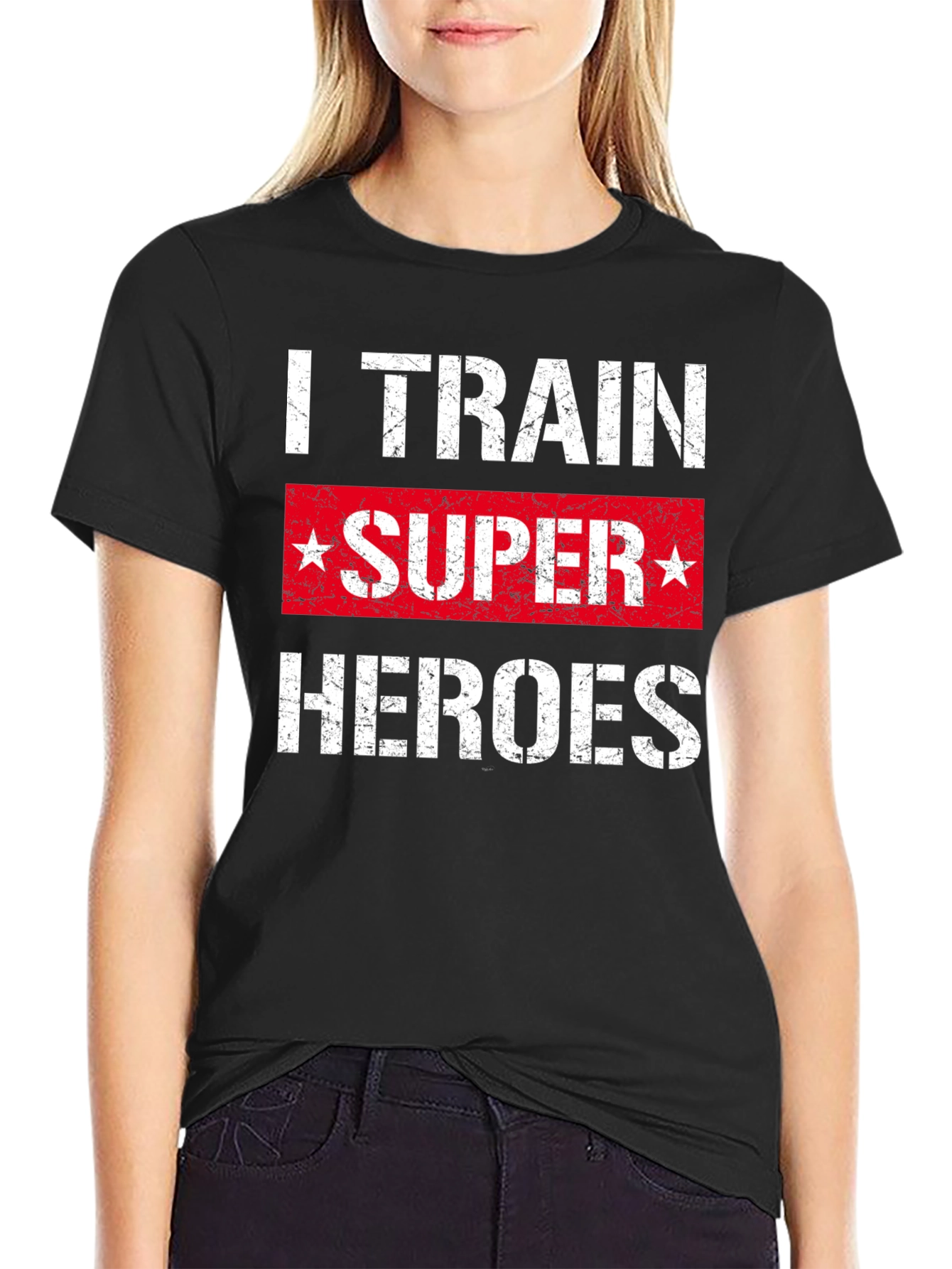 I Train Super Heroes T-Shirt - Black