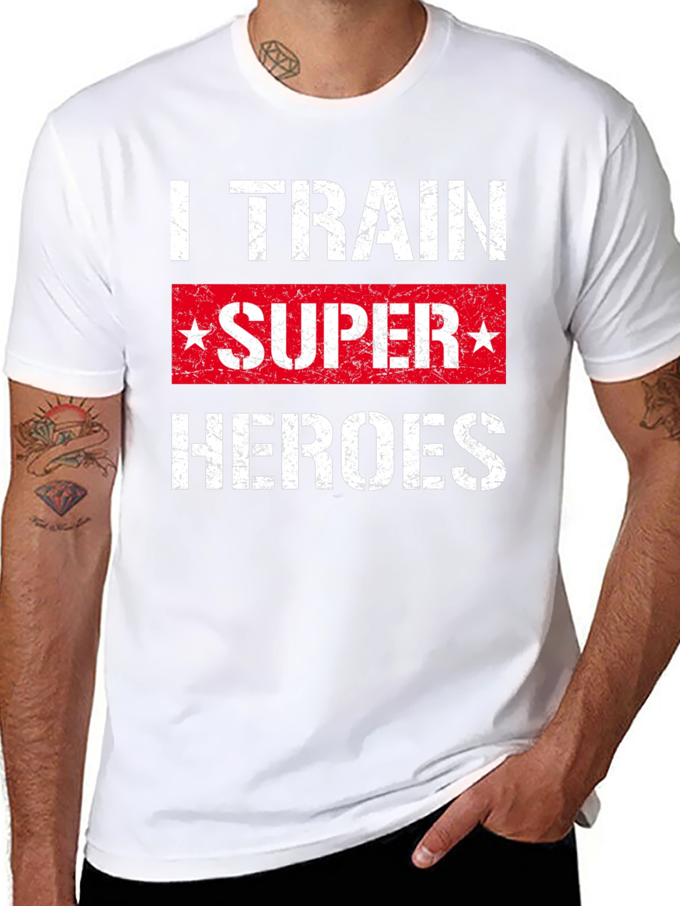I Train Super Heroes T-Shirt - Black
