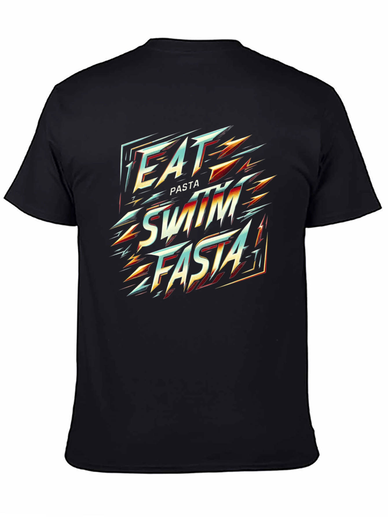 Eat Pasta Swim Fasta Graphic Tee - Black