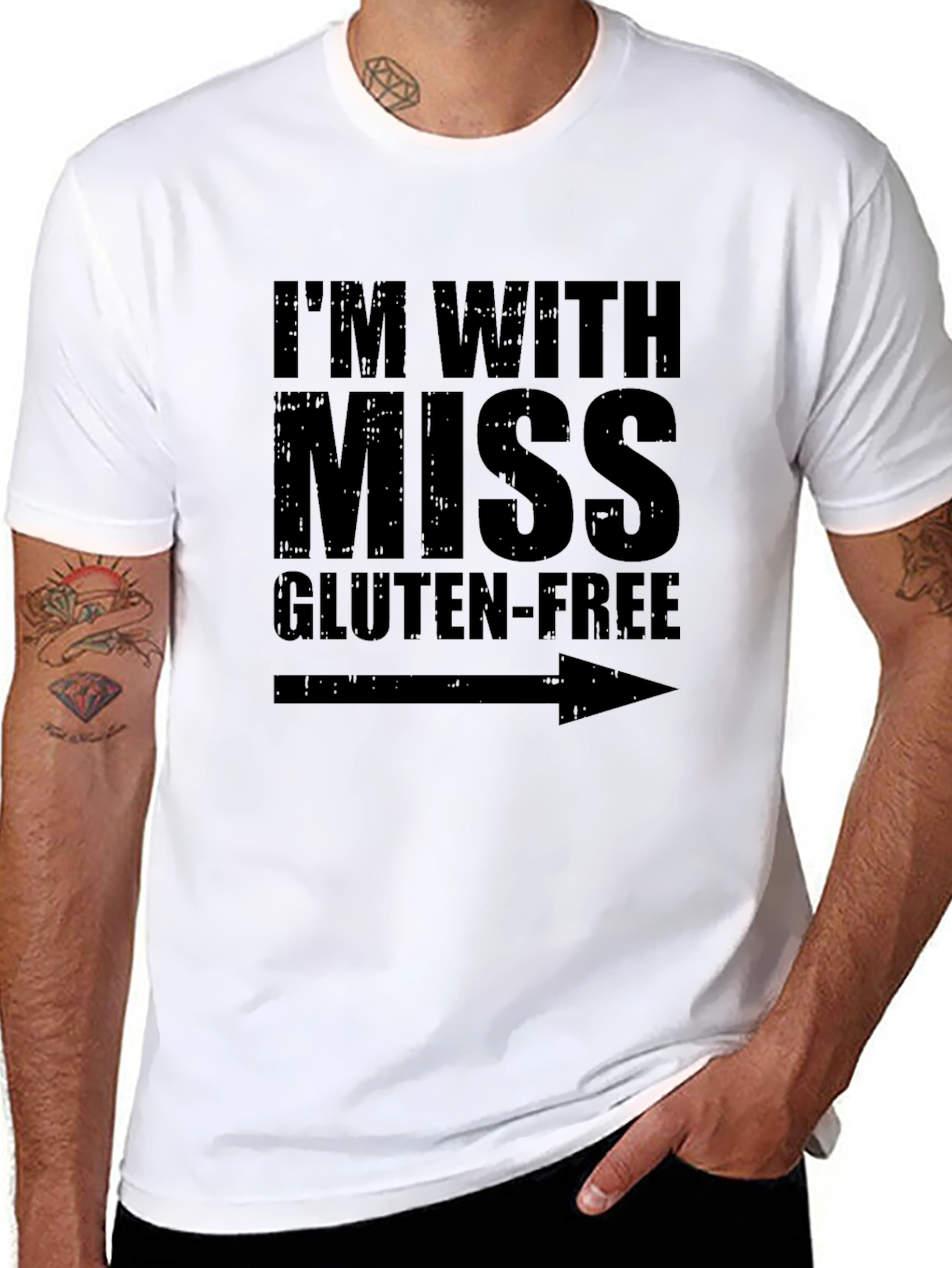 Im With Miss Gluten-Free Humor Graphic Tee